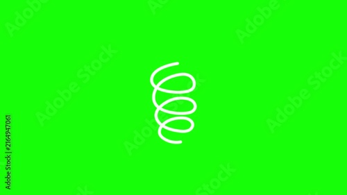 Animated Bouncing and Rotating Spring on Green Screen