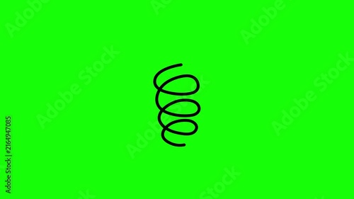 Animated Bouncing and Rotating Spring on Green Screen