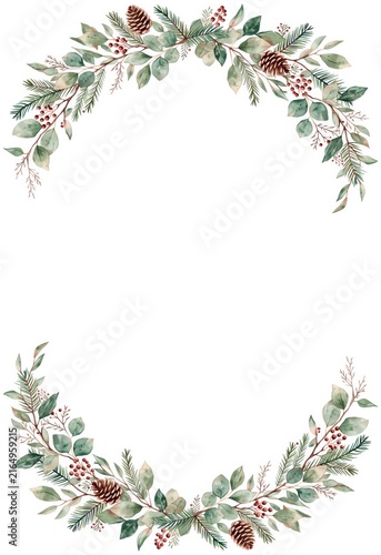 クリスマスリースと松ぼっくりの装飾