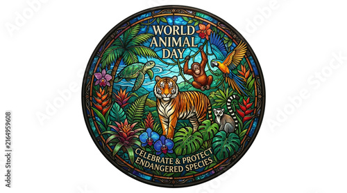 Wildlife Circle Art Endangered Species