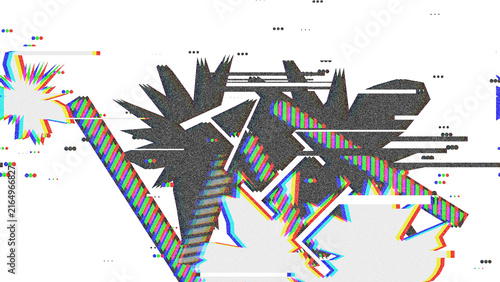 Canvastavla fragmented abstract shapes with glitch effects and bright colors for avant garde designs