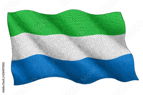Sierra Leonean Flag Vintage Engraving