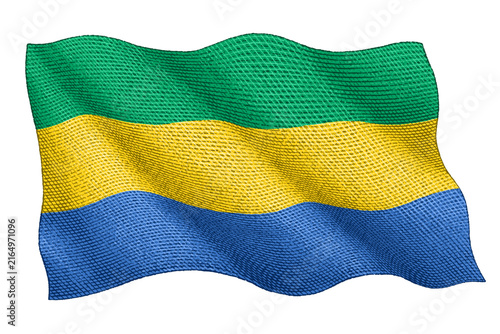 Gabonese Flag Vintage Engraving