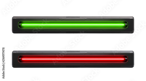 Futuristic Accent Neon Strip Glowing red neon horizontal line for light effects UI dividers modern overlays and futuristic graphic design accents