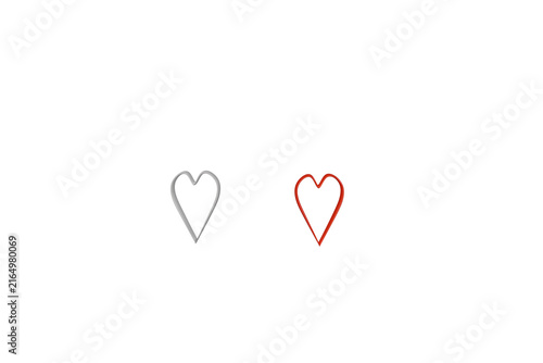 heart, love, valentine, icon, day, illustration, card, red, paper, passion, white, PNG