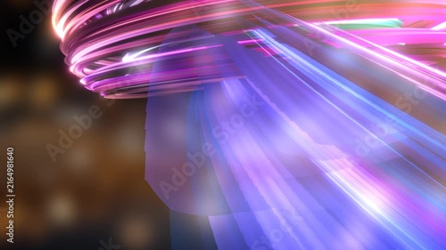 3D Render A mesmerizing display of swirling light trails forming an almost liquid-like vortex in a dark background