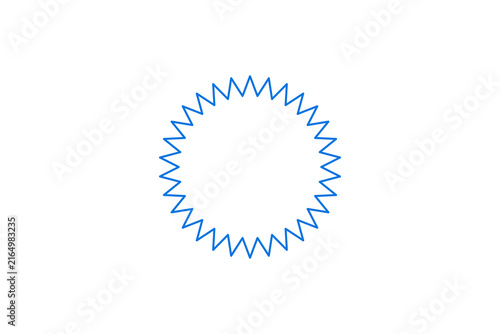 Starburst Badge Outline Emblem Circle Seal Minimal Sunburst Design