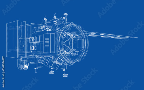 satellite blueprint design. Vector