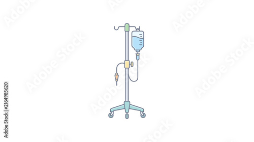 Medical IV Drip Stand Vector Illustration