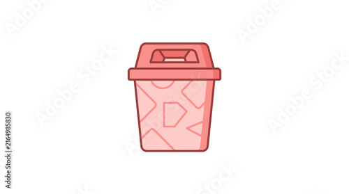 Trash Can Flat Vector Icon