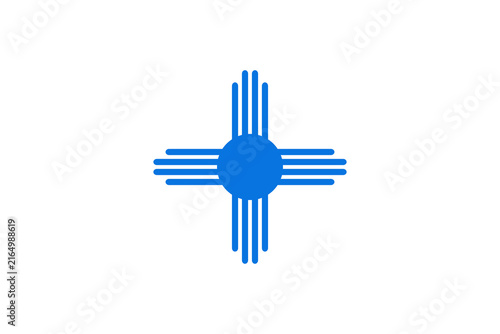 Blue Zia sun symbol a minimalist emblem that evokes New Mexico heritage and tribal geometry; ideal for logos, posters, branding, and cultural design projects