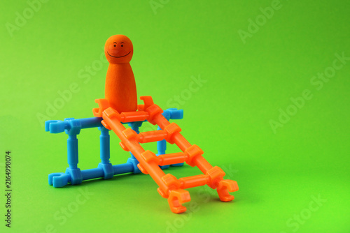 Photography Happy person overcoming steps to ascend