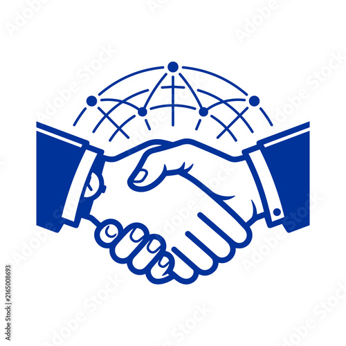 Global Business Handshake Connection Network Agreement.