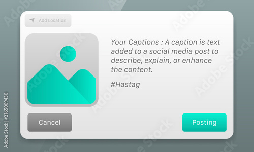 Social media post publishing modal user interface design template