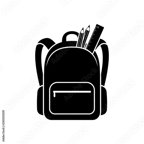 Back to school backpack icon vector isolated on White Background School