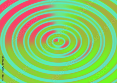 Abstract digital background featuring vibrant concentric circles in bright neon green pink and yellow colors creating a hypnotic effect