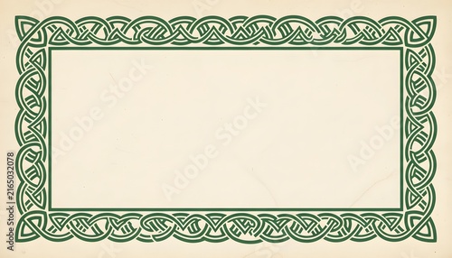Obraz na płótnie Celtic Knot Ornamental Rectangular Border Frame with Empty Copy Space
