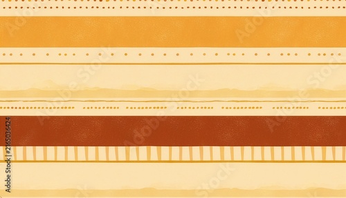 Hand-Drawn Style Background Featuring Warm Border Patterns in Orange and Brown