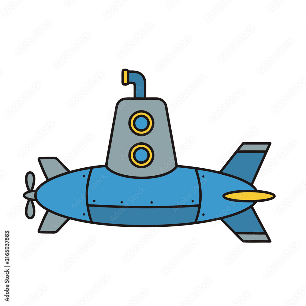 Obraz premium Cartoon Submarine