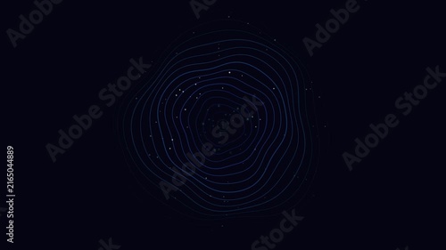 Abstract Blue Digital Wave Lines Background with Glowing Particles Data Visualization Technology Concept Motion Graphic