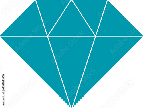 A teal diamond shape is divided by thin white lines against a plain white background.