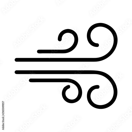Canvastavla Wind line icon, blowing air flow, breeze weather forecast and windy climate outl