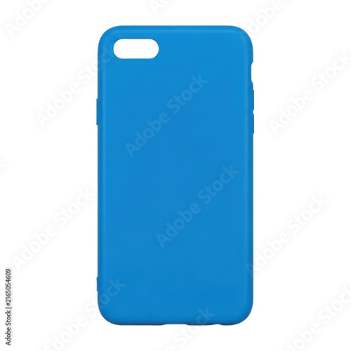 Blue smartphone with white frame mockup