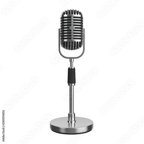 Classic vintage microphone on stand