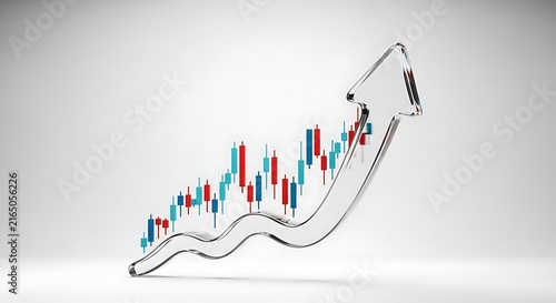Abstract sketch style financial growth chart with candlestick patterns on a white background financial candlestick business investment analysis positive increase performance