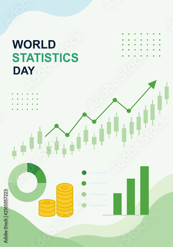 World Statistics Day Data Analytics Background with Growth Charts and Business Statistics — Data Report