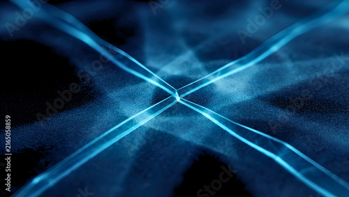 Dark sci-fi technology light beam abstract background