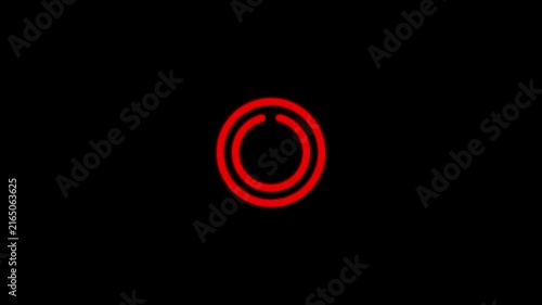 Power button icon isolated on black background. Start sign. 4K Video
