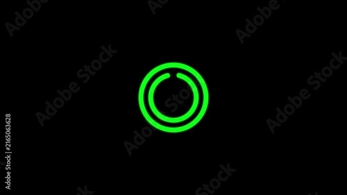 Power button icon isolated on black background. Start sign. 4K Video