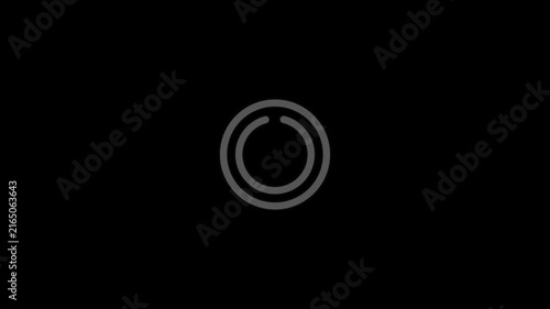 Power button icon isolated on black background. Start sign. 4K Video