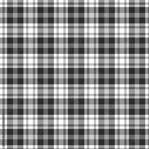 Black and White Plaid Seamless Pattern Vector Background