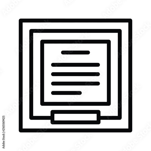 Simple line icon of a document or file inside a frame, representing a digital record or official paper document
