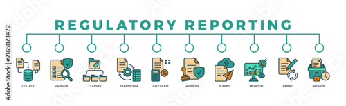 Фотография regulatory reporting web icon multiple style collection