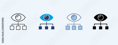 Supervision Multiple Icon Illustration Vector, Contains vision, eye, organization, diagram 