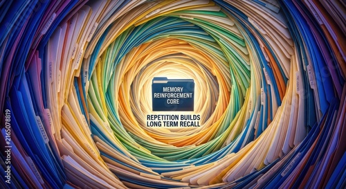 Central Memory Reinforcement Core with Folders in a Colorful Swirling Vortex