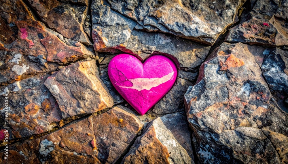 Obraz premium Red Heart on Rustic Wooden Background Symbolizing Love, Romance, Affection, Valentine’s Day, and Natural Warmth