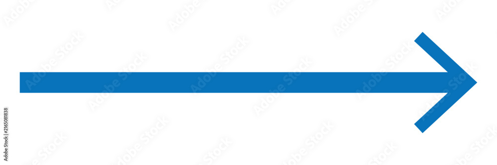 Obraz premium Professional bold long arrow vector in color of blue design. The arrow pointing to the rigt. creative and commercial projects. directional arrow elements.