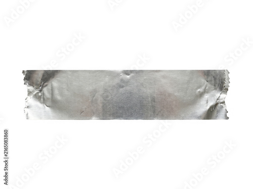 Crinkled aluminum foil sheet with reflective surface and slight texture.