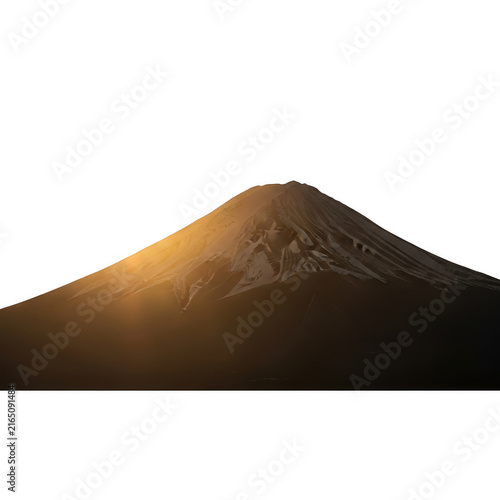 Mountain silhouette at sunset, isolated on transparent background isolated on transparent background