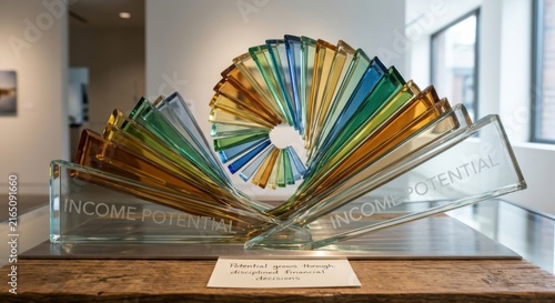 Vibrant Glass Sculpture Displaying Growth and Potential