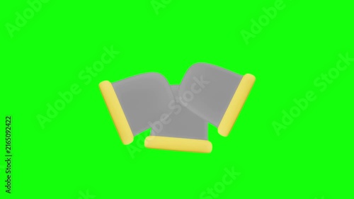 three gray bells 3D animated on green screen background