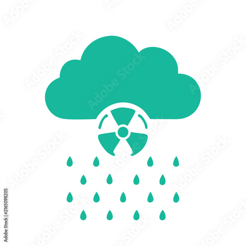 Foto Radioactive cloud with rain on black background symbolizing hazard and environme
