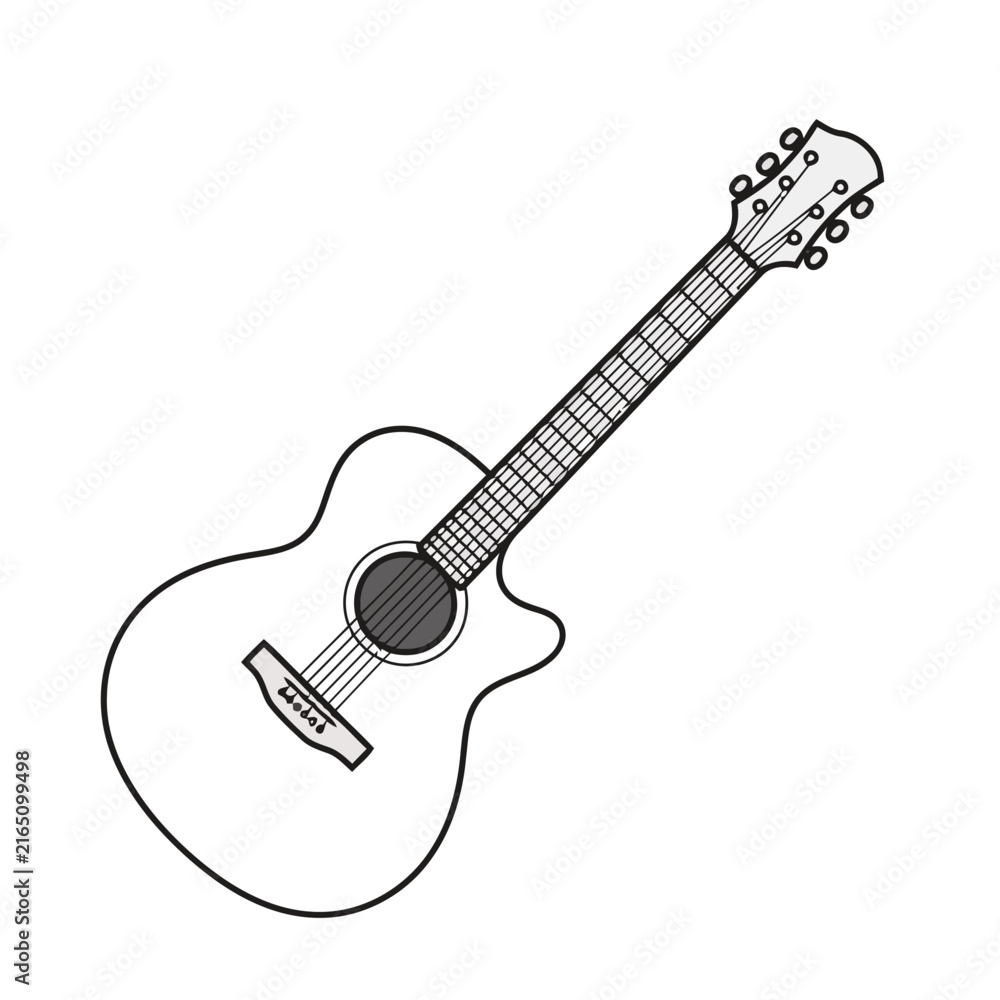Fototapeta premium Acoustic guitar illustration