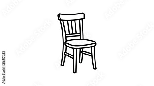 Canvas Print Simple Wooden Chair Illustration.
