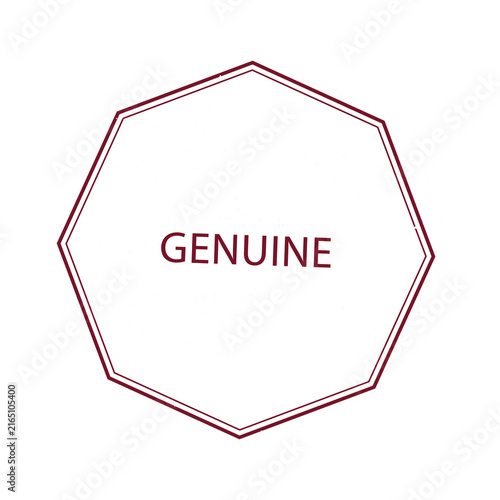 Red genuine stamp design isolated on transparent background
