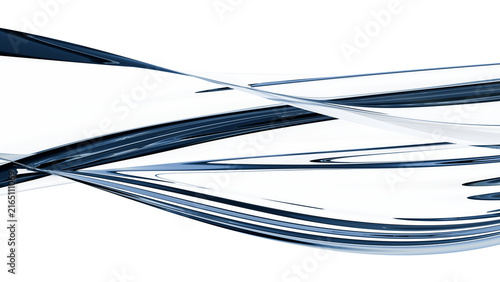 Foto Isolated smooth liquid waves with reflective blue specular highlights
